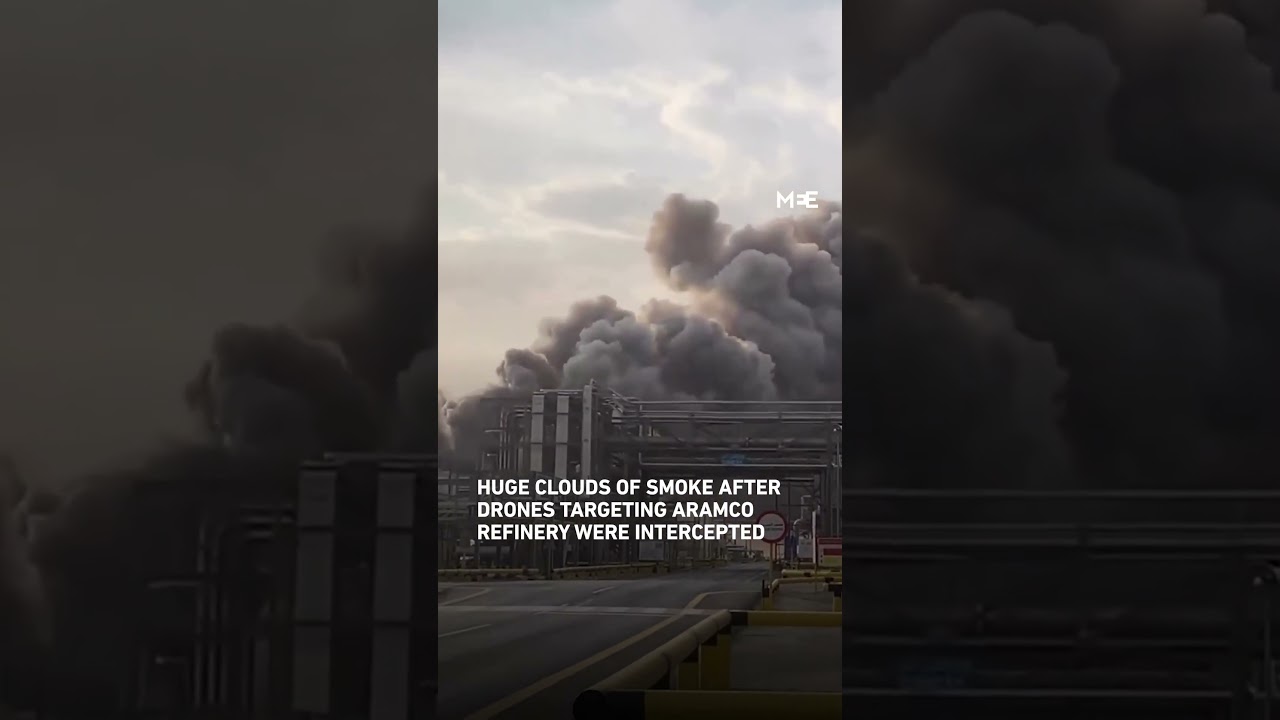 Smoke covers Saudi Aramco refinery as two drones intercepted