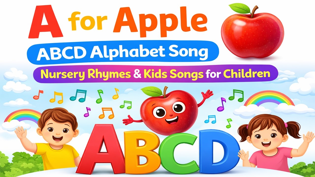 A for Apple 🍎 | ABCD Alphabet Song for Kids | Learn A to Z Alphabets with Pictures