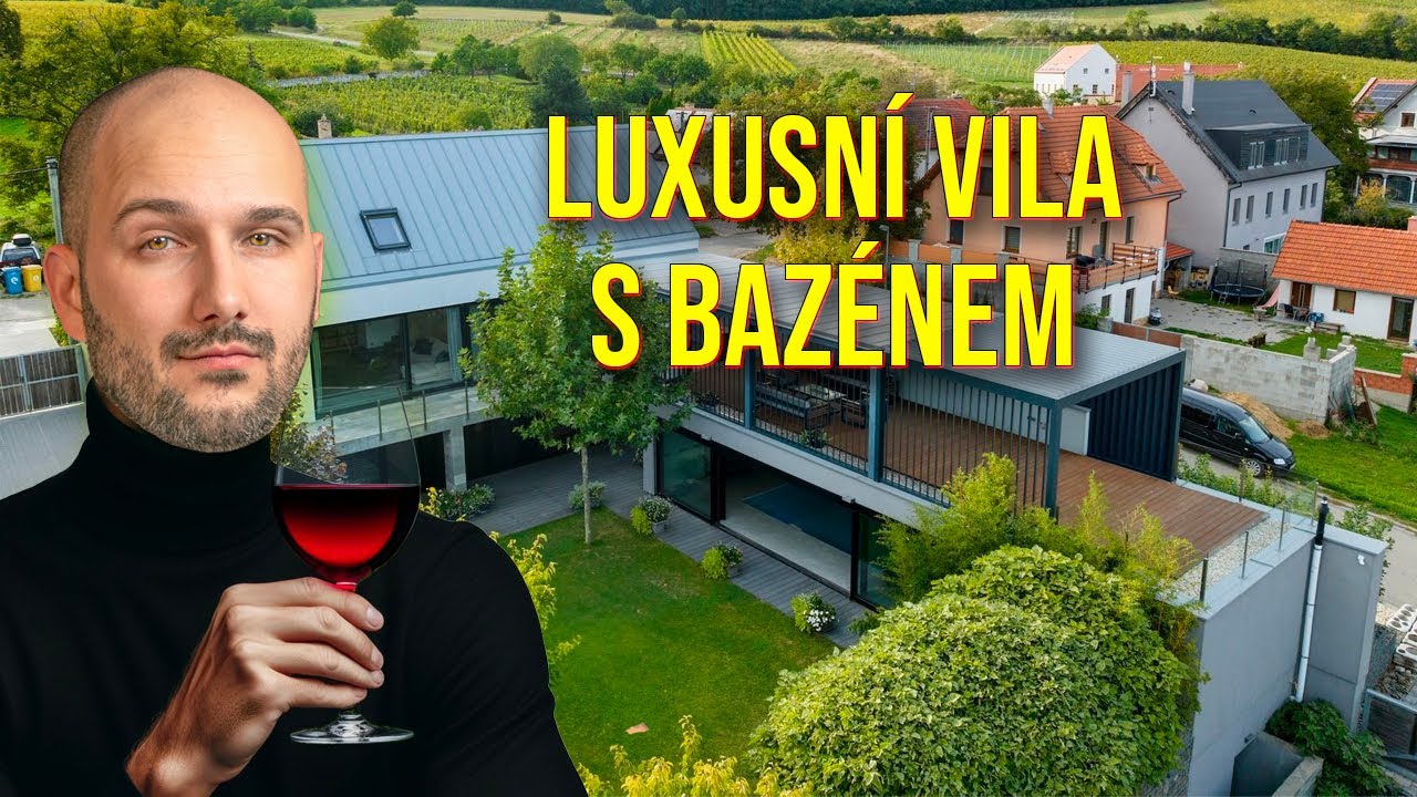 Prohlídka exkluzivní vily s wellness, bazénem a vlastním vinným sklepem na jihu Moravy.