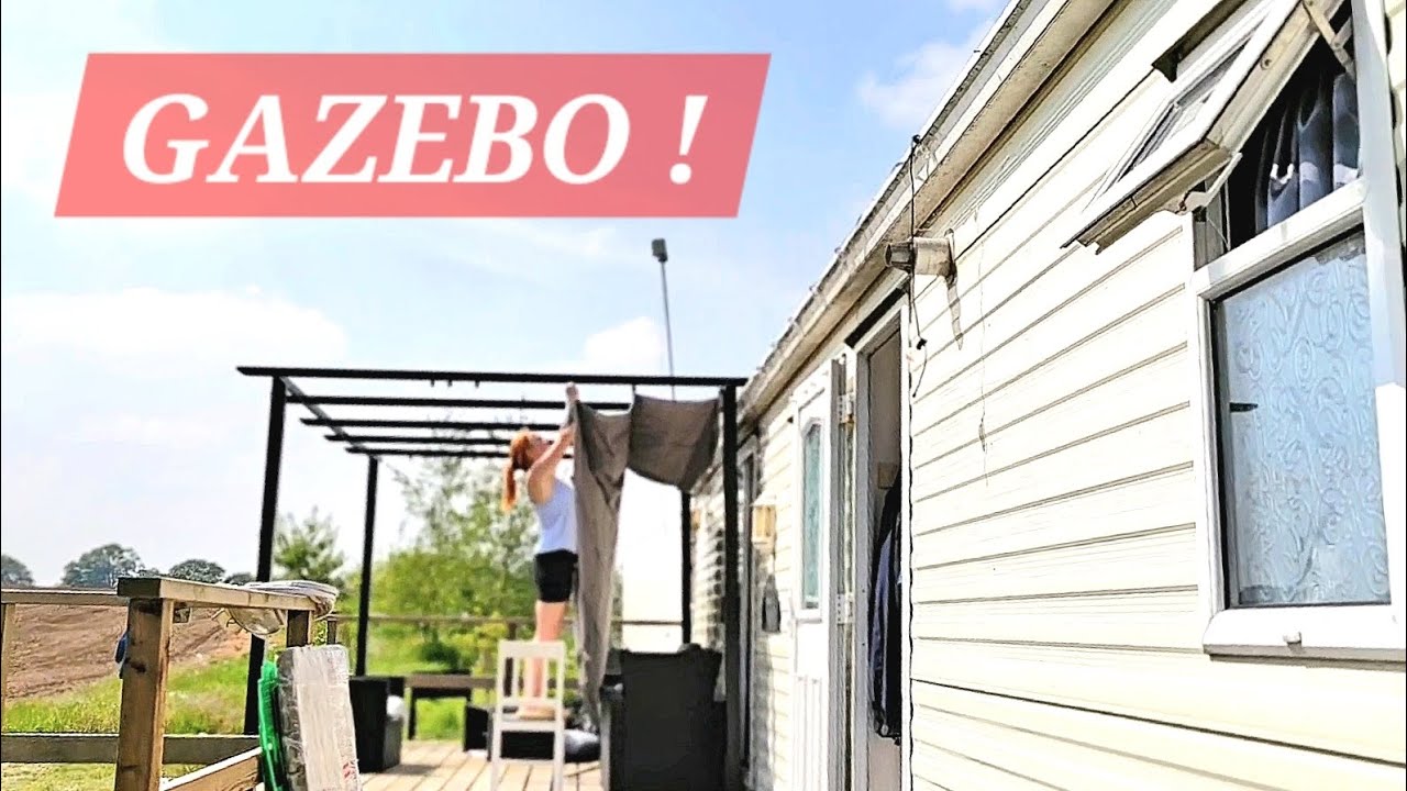POSTAWILISMY GAZEBO PRZY NASZYM DOMKU ! #domekholenderski #gazebo #emigracja #domek