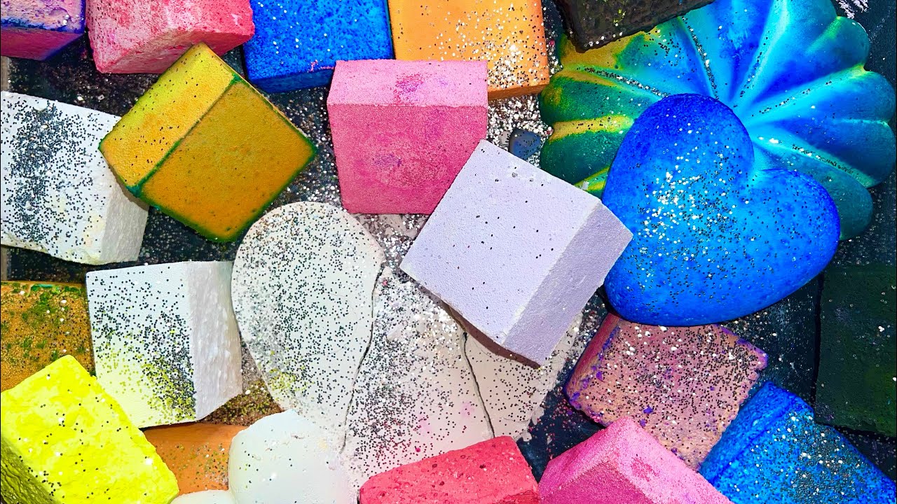 🎉2k Celebration 🎉 Variety Gym Chalk Crush | Soft, smooth & gritty | Dyed & Pasted Blocks | #asmr