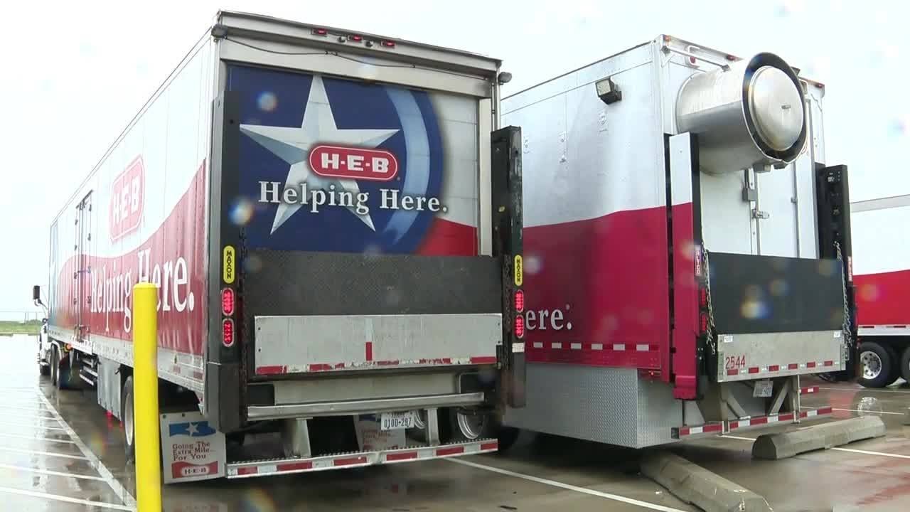VIDEO: H-E-B sends trucks, supplies to help aid victims of Hurricane Harvey