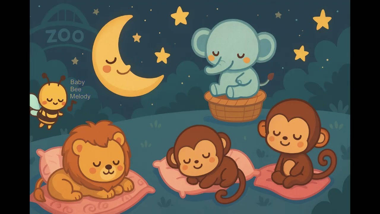 Sleepy Zoo 🌙 Cute Animal Lullaby | 15-Minute Relaxation