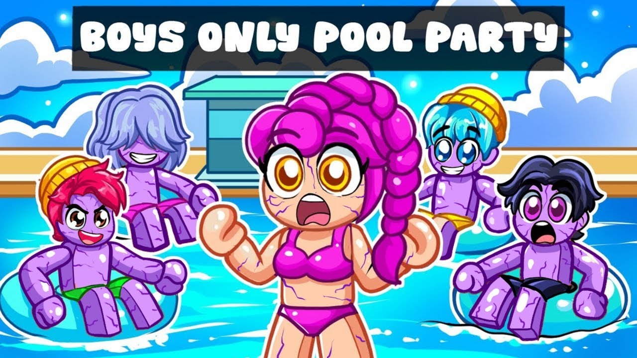 Baby Rumi TRAPPED at SAJA BOYS only POOL PARTY in Roblox!