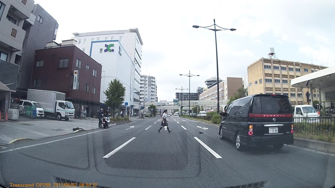 京都駅付近で女子高生がネコを助ける 2017/6/2