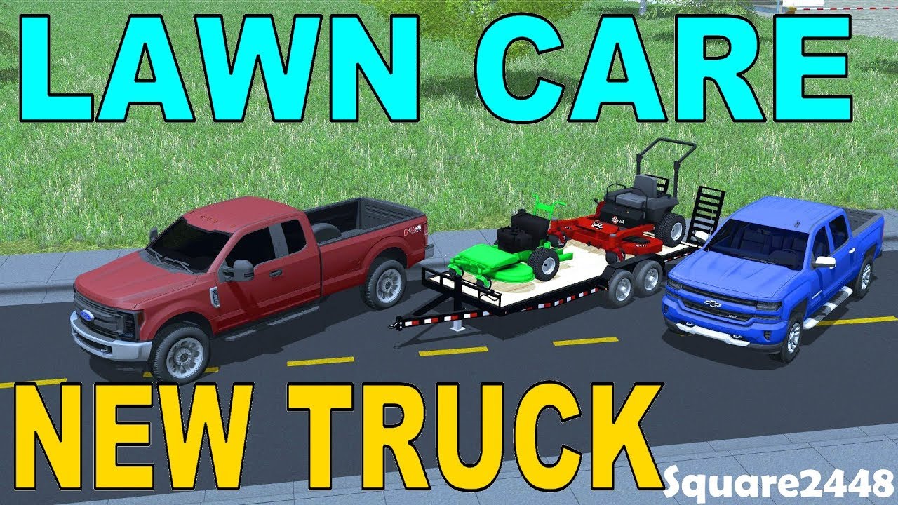 Farming Simulator 17 | Lawn Care | 2017 F250 Extended Cab | Exmark Lazer Z | Bobcat Walk Behind