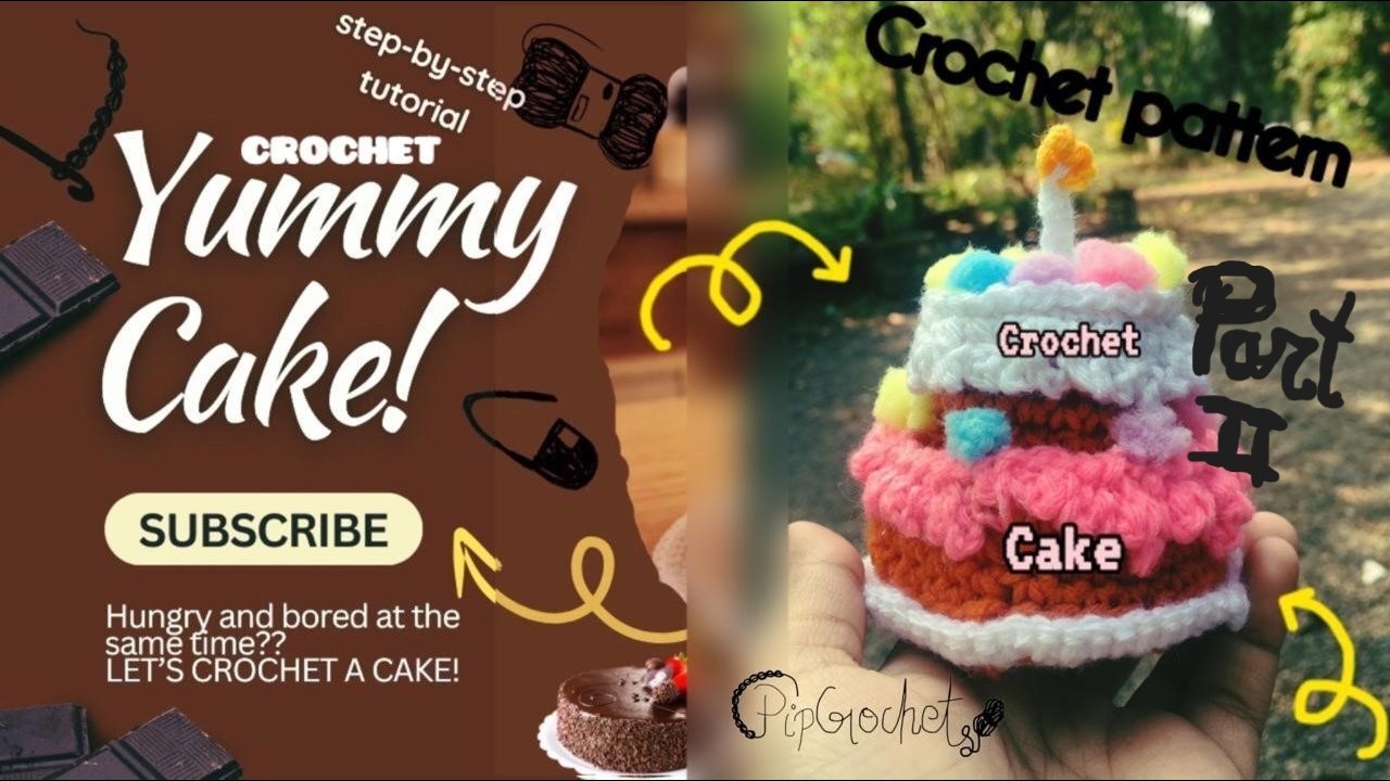 How to crochet a cake PART 2.What to do when bored.Ideas to crochet.#crochet #bdaygifts