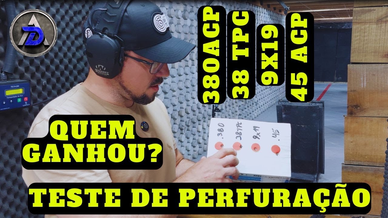 Teste de perfuração! .380ACP x 38 TPC x 9x19mm x .45 ACP! Quem ganhou e foi a melhor munição?