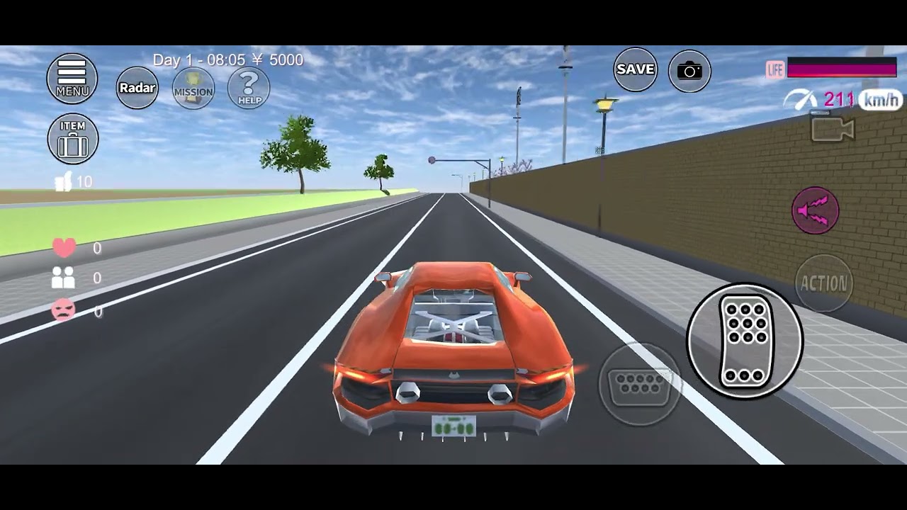Car drive Sakura school simulator play game#sakuraschoolsimulator #indonesia #subscribe 