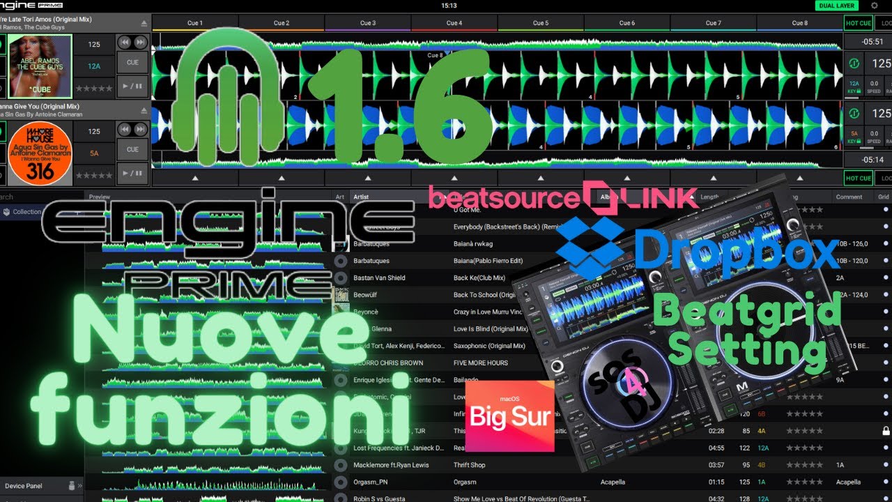 Engine V 1.6 Nuove funzioni-Beatgrid tracce BPM variabile-Dropbox-Beatsource