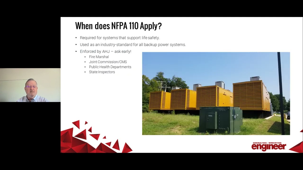 Critical Power: NFPA 110: Standard for Emergency and Standby Power Systems