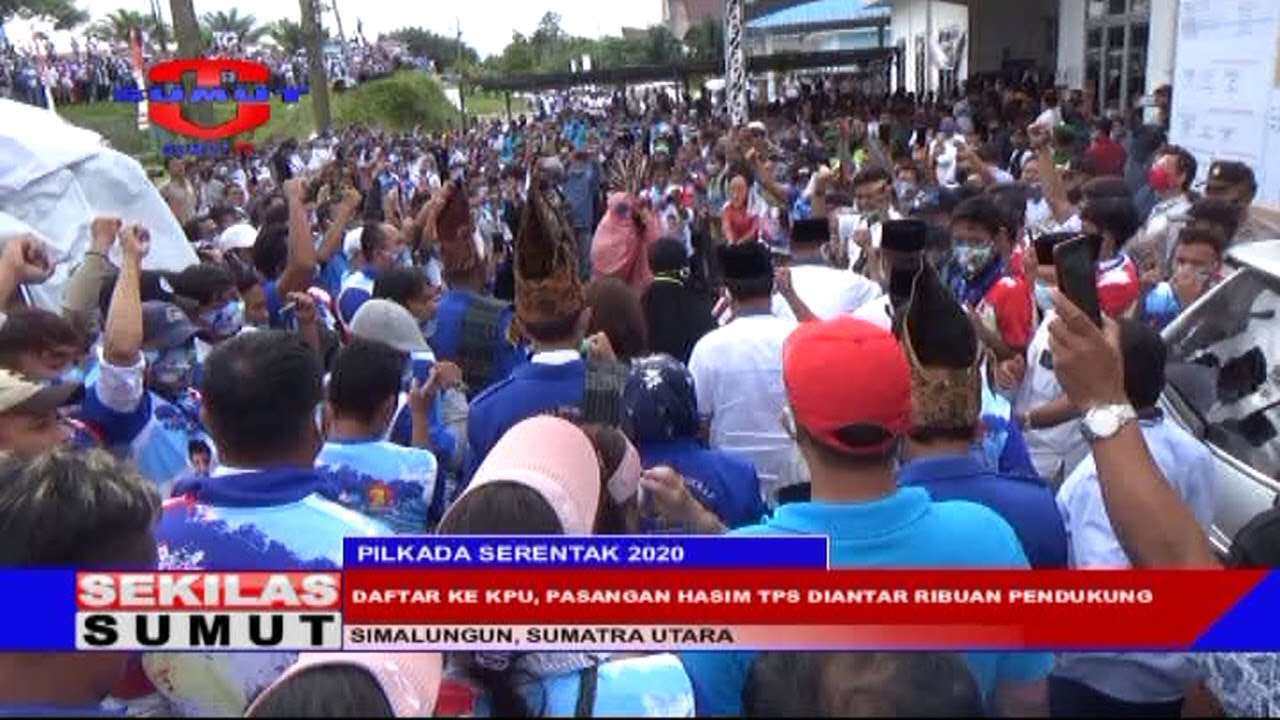 DAFTAR KE KPUD, PASANGAN HASIM TPS DIANTAR RIBUAN PENDUKUNGNYA
