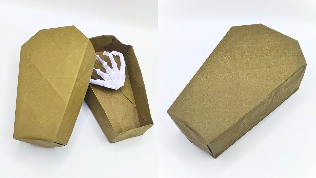 Spooky Halloween Origami Coffin | Paper Coffin Tutorial DIY