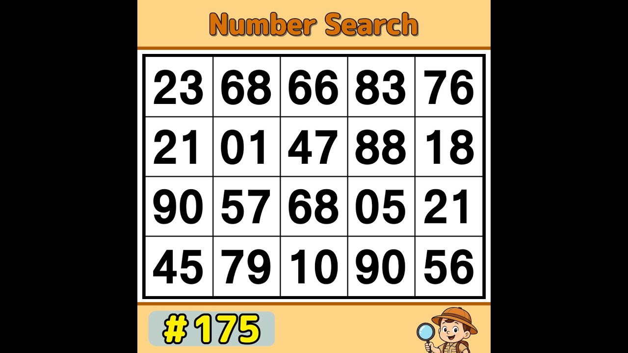 【JimmyPuzzle】 Boost Brainpower with a Number Game! 《Number Search｜Brain Training》 #175