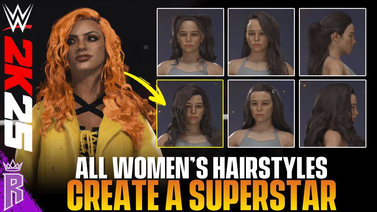 WWE 2K25 Create a Superstar: All Women's Hairstyles #WWE2K25