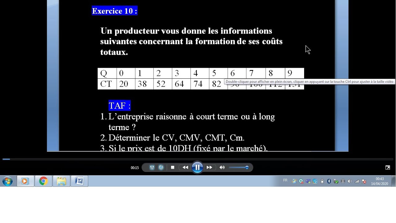 TD Microéconomie EXERCICE 10 