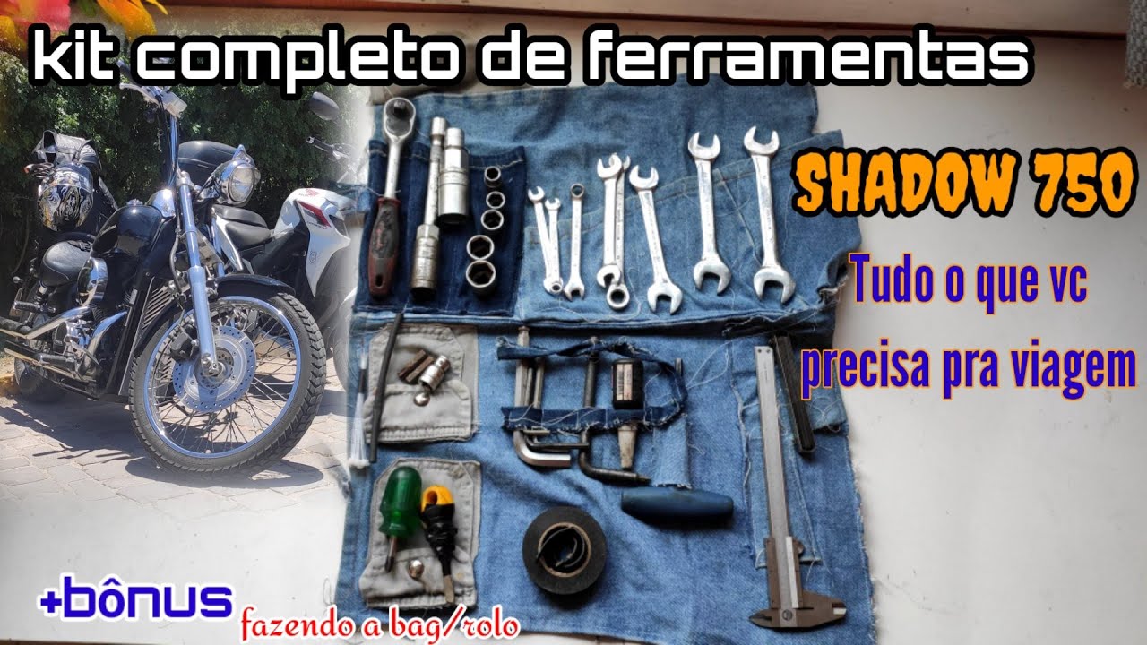 Shadow 750 e suas ferramentas pra viagem ( kit que carrego)