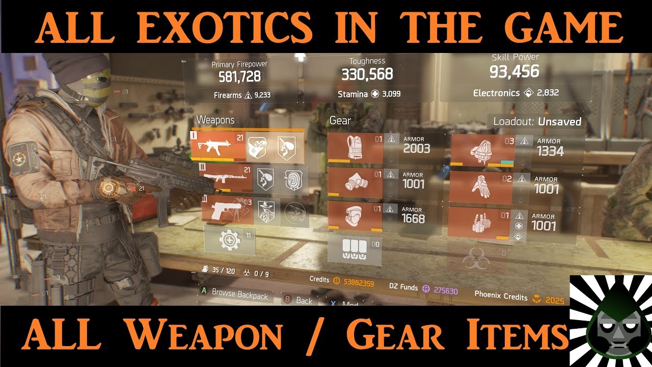 All Exotic Weapons and Gear / Exotic Weapons / Exotic Gear Items / Tom Clancy's The Division