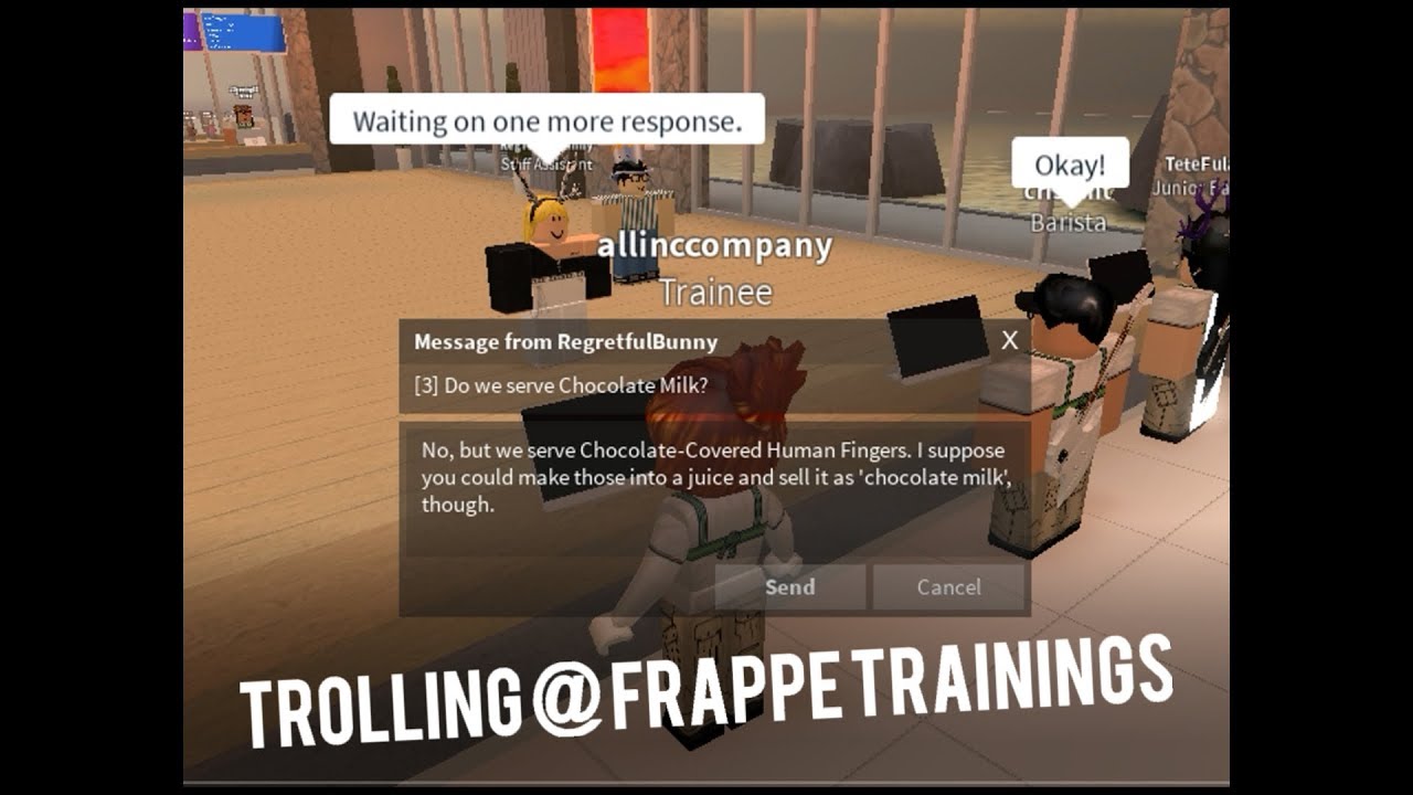 ТРОЛЛИНГ НА ТРЕНИРОВКАХ ПО ФРАППЕ В ROBLOX | ТРОЛЛИНГ В КАФЕ ROBLOX