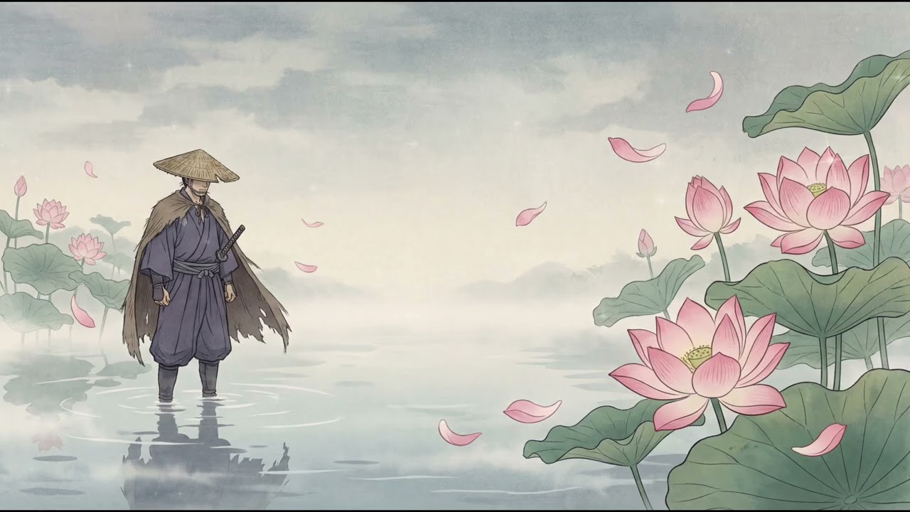 Silent Samurai in Lotus Pond 🌸 Japanese Zen Meditation Ambient