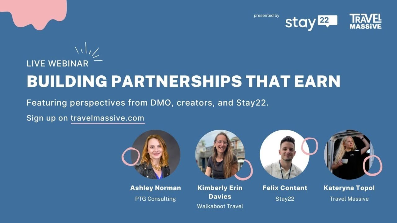 LIVE Webinar: How To Build Partnerships That Earn — Panel With DMOs, Creators, and Stay22