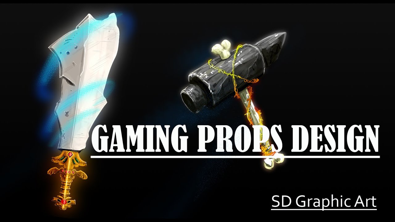 Easy Gaming Props Design Concept Art-Process/Weapons design