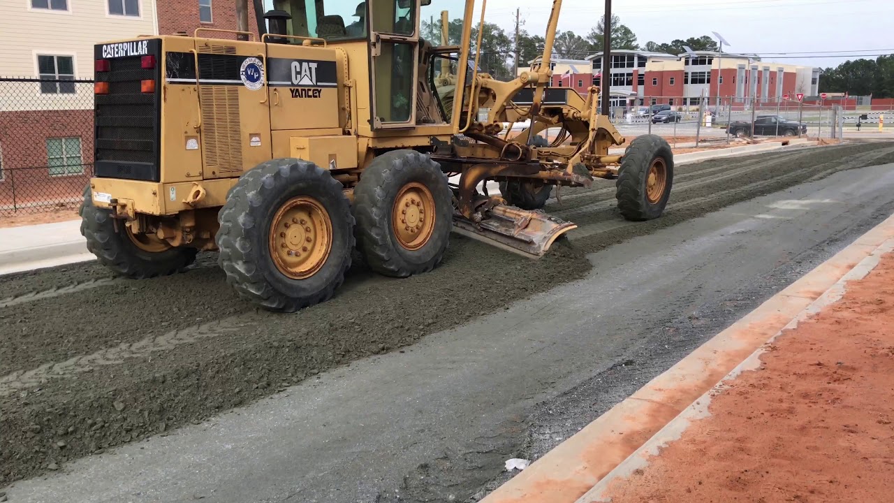 Cat 135H Motor Grader Finish Grading Part 2