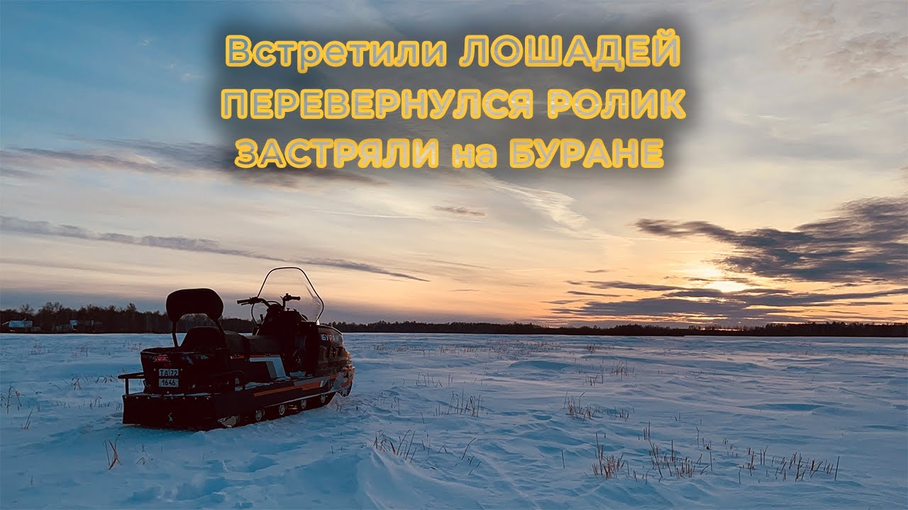БУРАН ЛИДЕР АДЕ | ЛОШАДИ + Перевернулся РОЛИК | Покатушка на снегоходе БУРАН