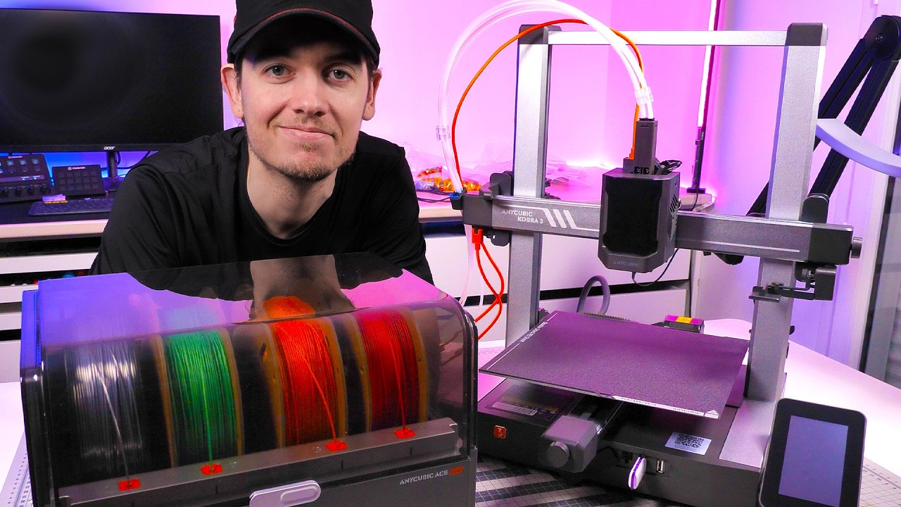 Impression 3D multi-couleurs 🌈 Anycubic Kobra 3 Combo avec ACE Pro 4 couleurs
