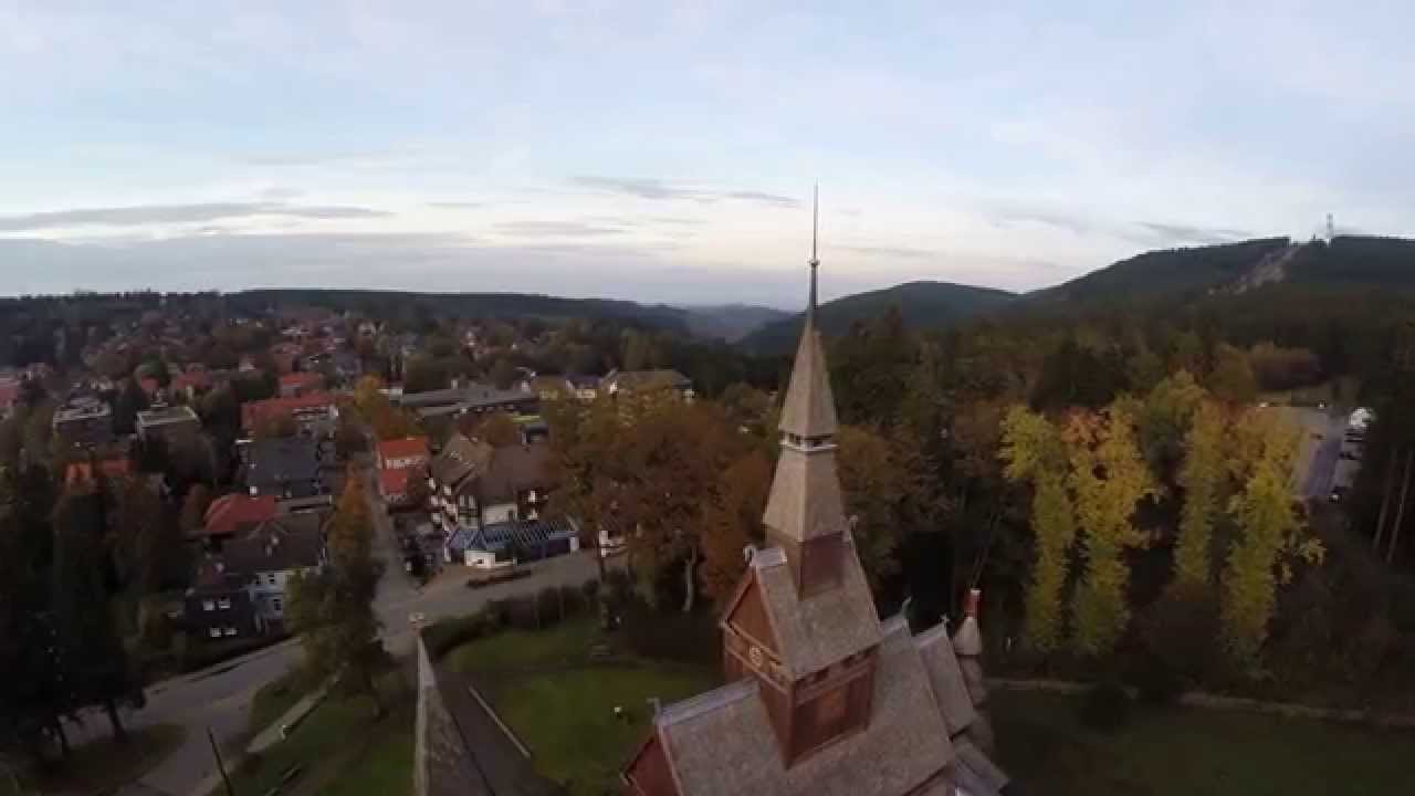 Gustav-Adolf-Stabkirche Hahnenklee Flycam 2014