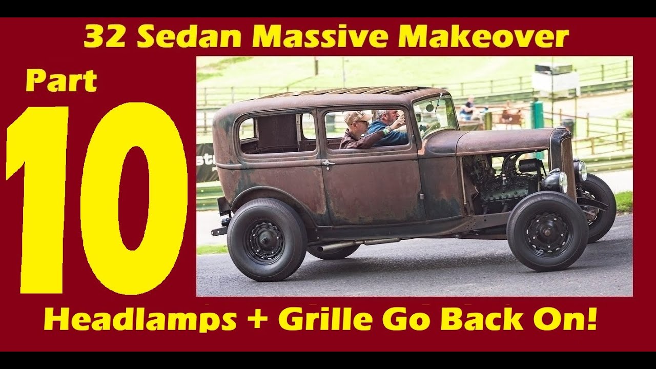 Mart's 32 Sedan makeover Pt 10! Wheelwells painted. Grille, headlamps and Dash fitted!