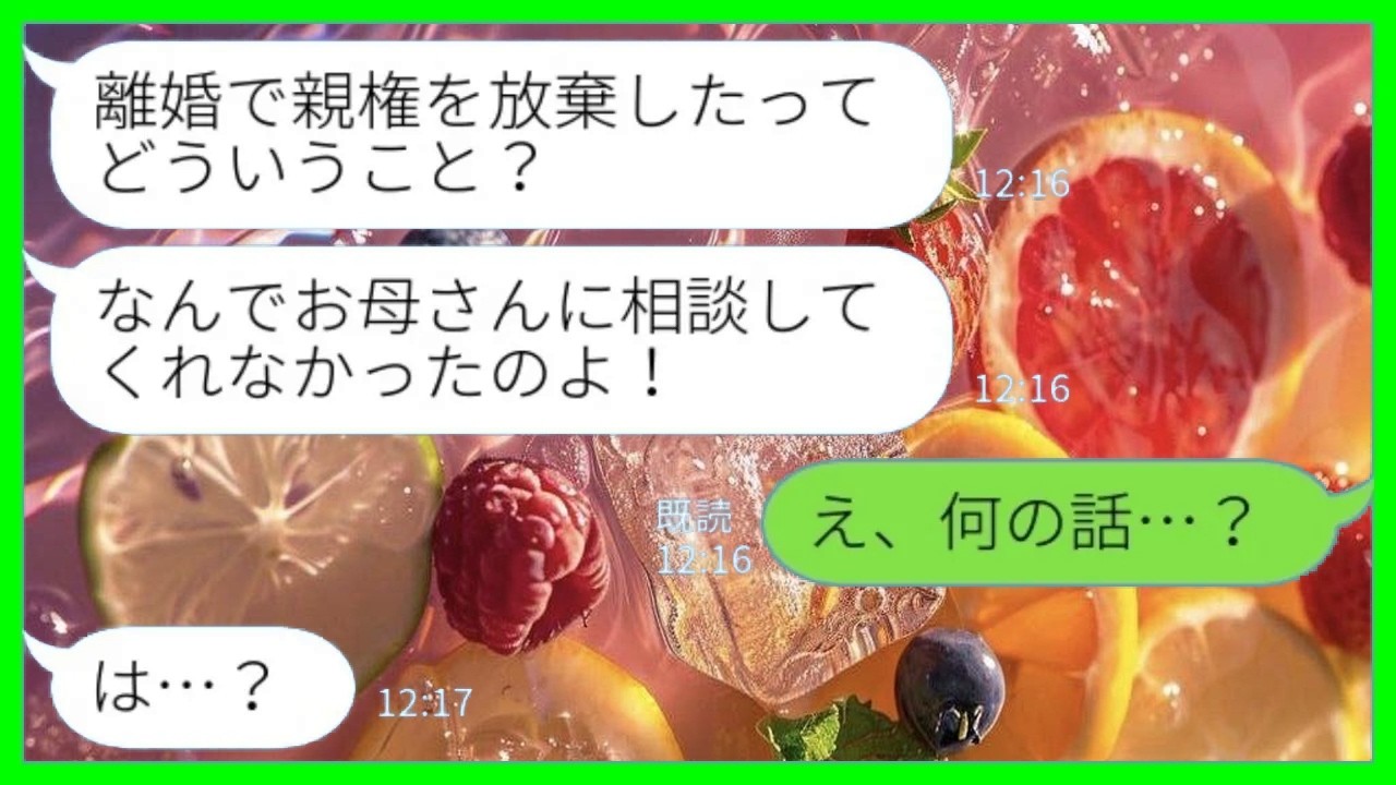 【LINE】夫の浮気で離婚することに→母「親権を放棄したってどういう事？信じられない！」私「え、何の話…？」→私を悪者に仕立て上げた嘘つき夫に真実を教えた結果www