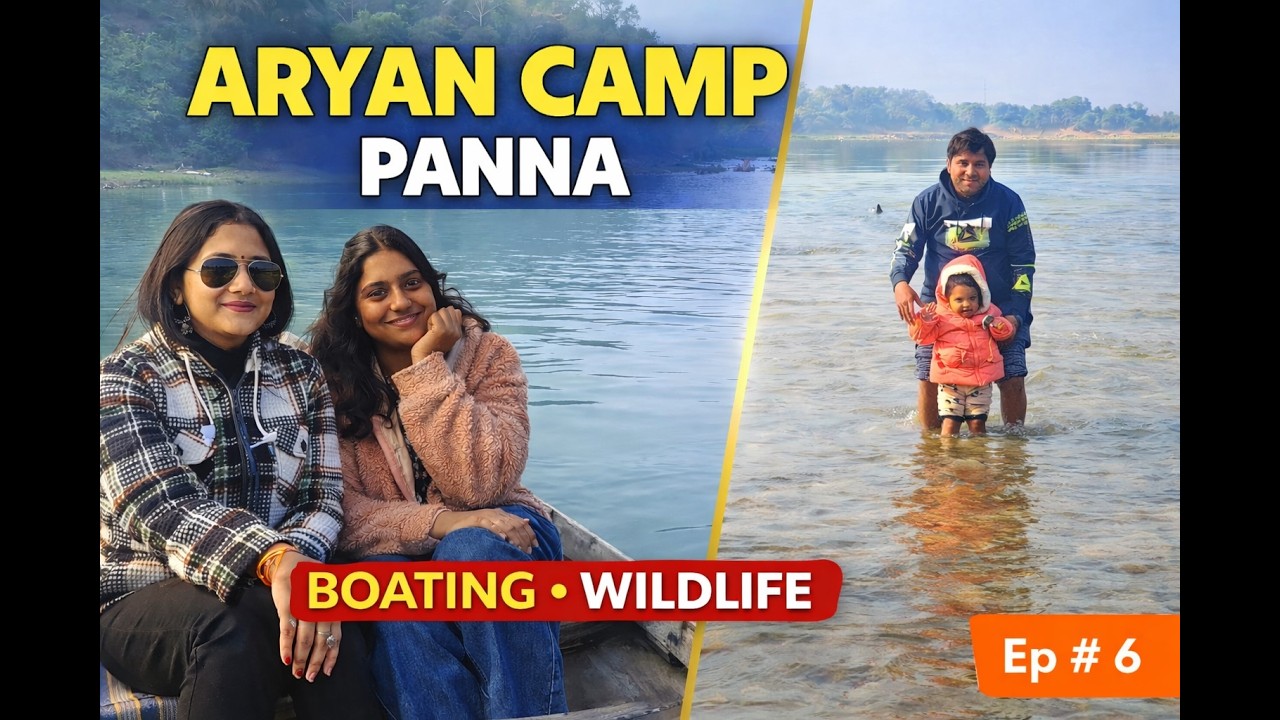 Aryan Camp Panna | River Boating, Birds & Crocodile Sighting 🐊 | Panna to Khajuraho | MP Travel Ep 6