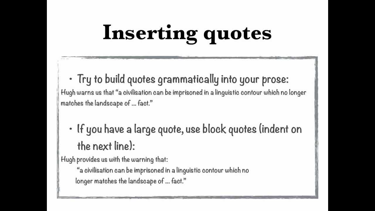 Using Quotes