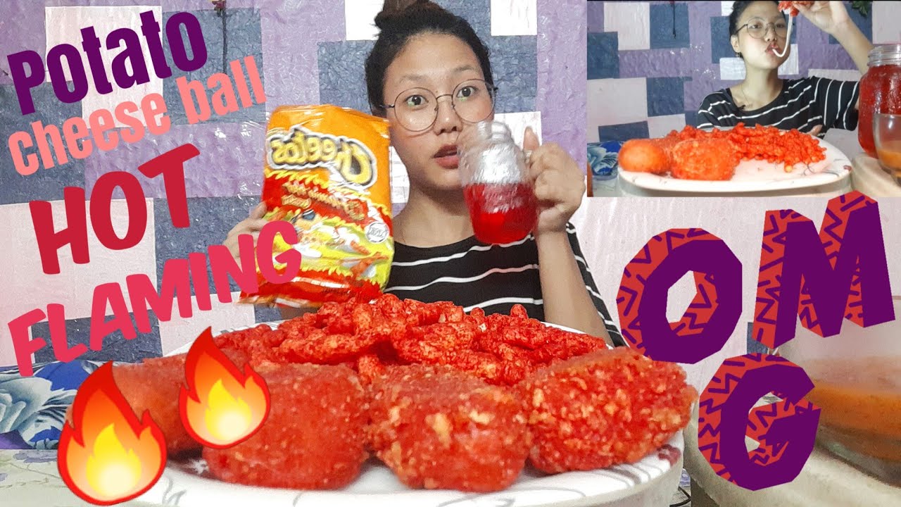 КАРТОФЕЛЬНО-СЫРНЫЙ ШАРИКИ С ГОРЯЧИМИ ЧИПСАМИ МУКБАНГ ||