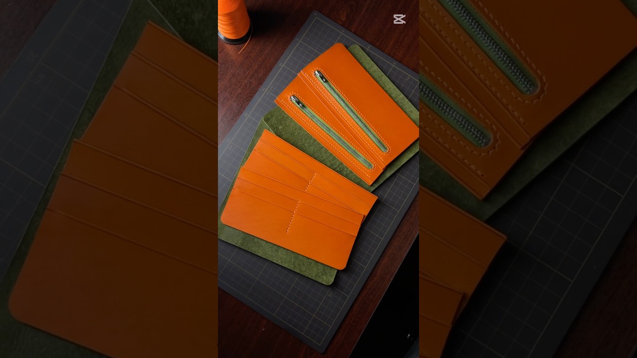 I made a wallet from genuine leather by hand. #leathercraft #handmade #asmr