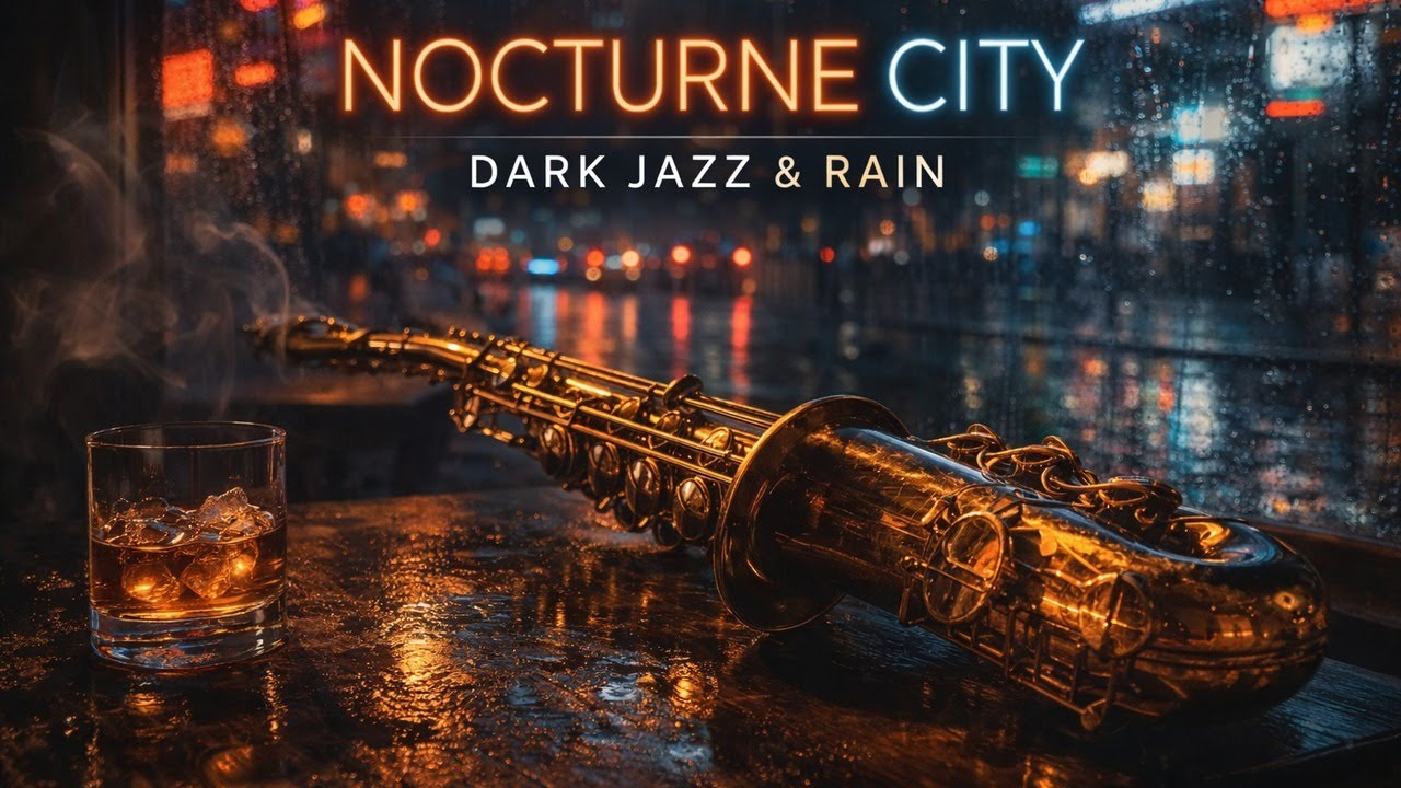 Dark Jazz & Rainy Night Ambience - Cinematic Visuals [Full HD]