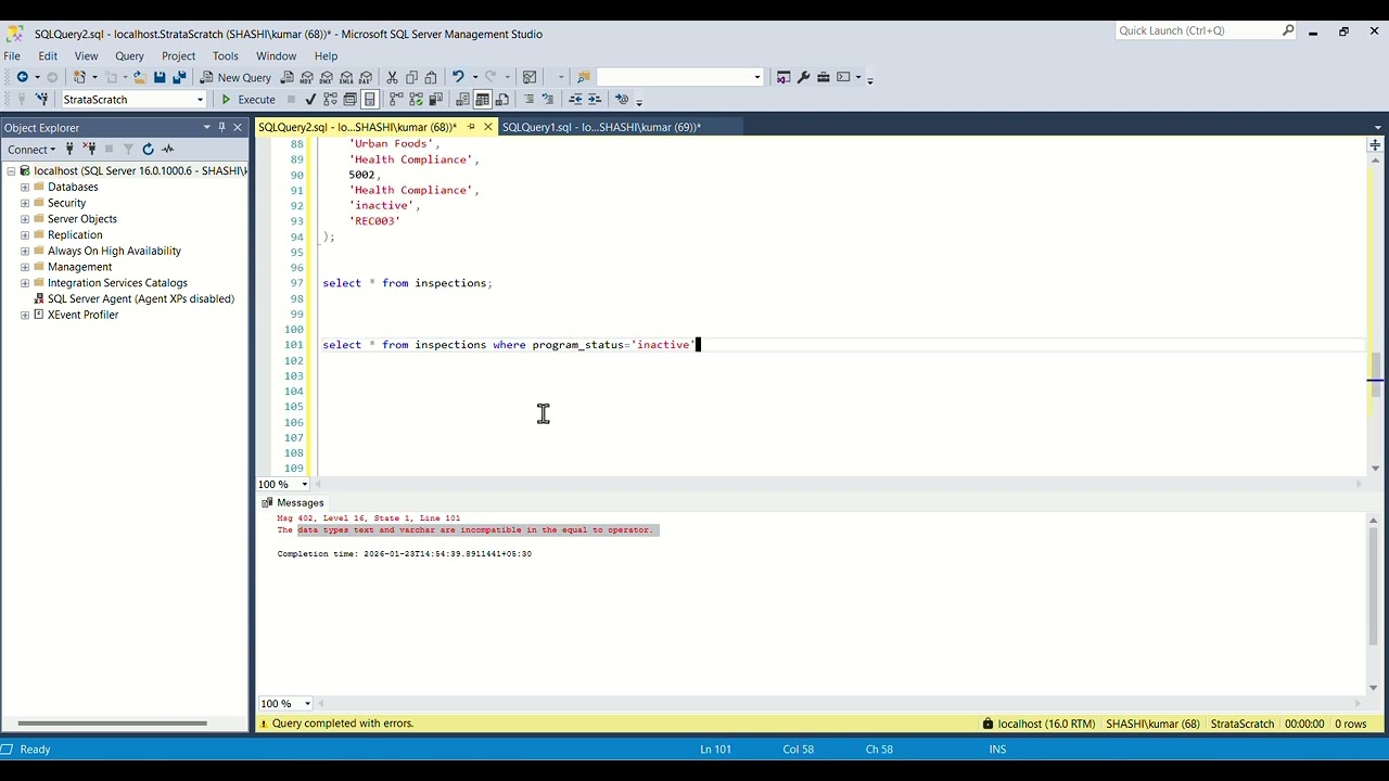 SQL StrataScratch ID-10277 | Easy | Find all inspections which are part of an inactive program