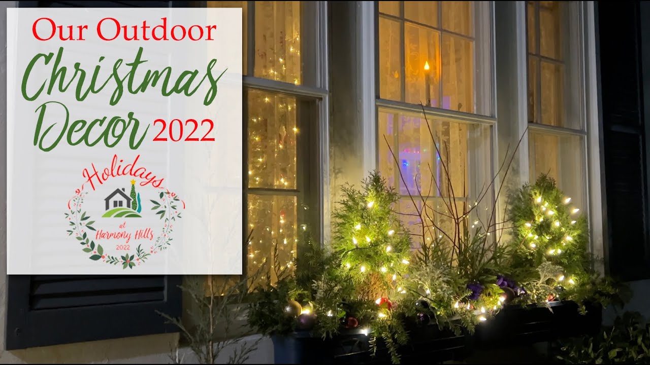 Christmas Decorations Outside - Porch Pots, Window Boxes, Lights and more! 🎄🎄🎄