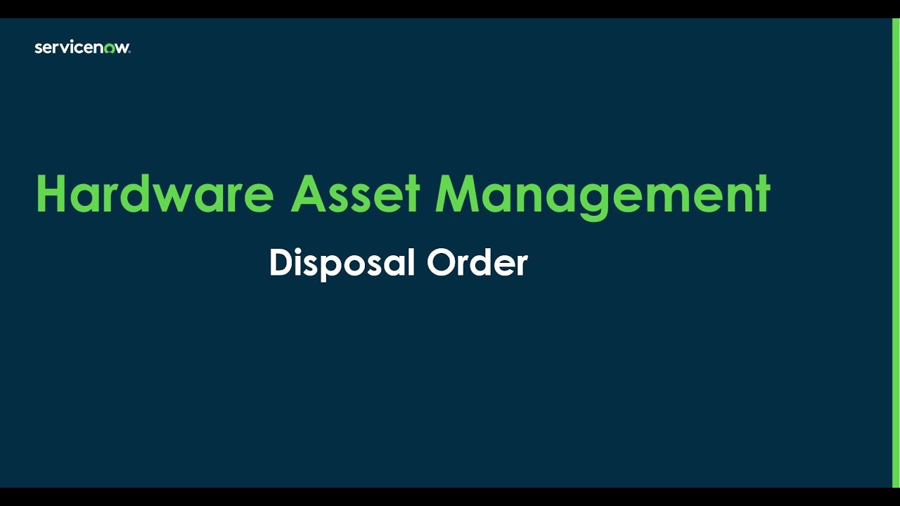 How to Generate a Disposal Order