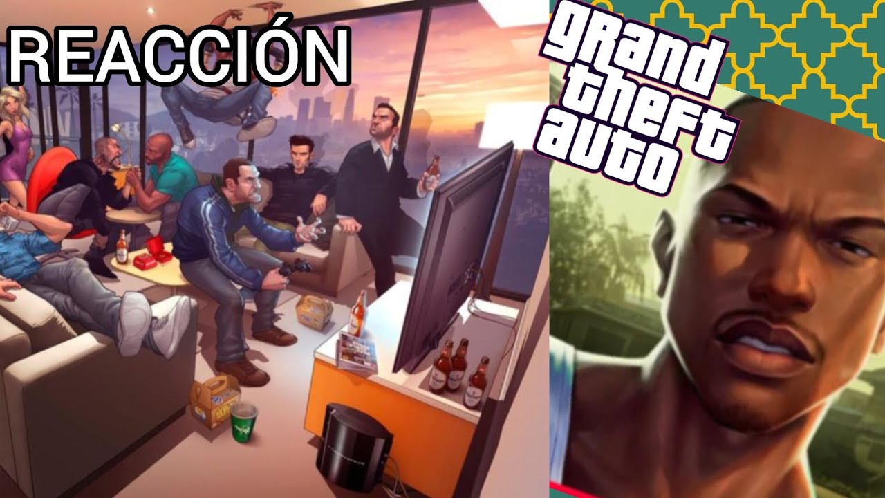 LOS PROTAGONISTAS DE gta reaccionan a San Andreas  Rap (CJ) m4rkim SUB ESPAÑOL