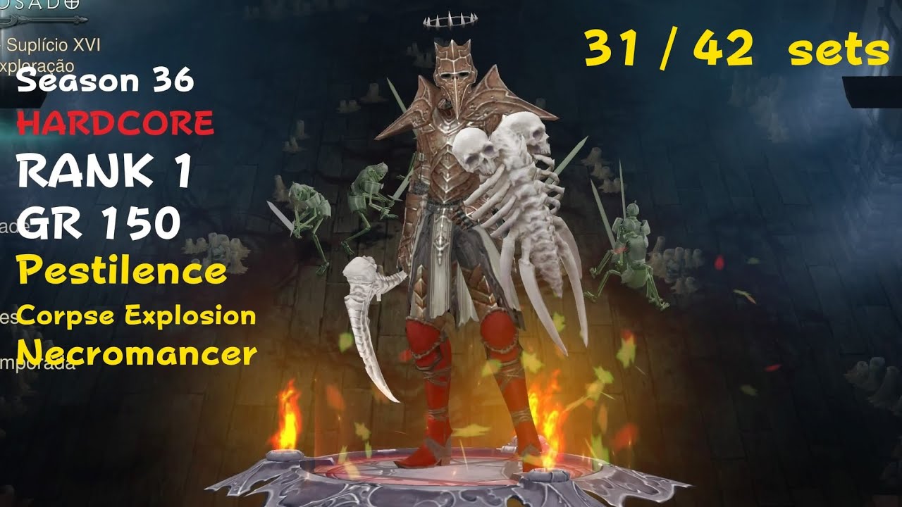 Season 36 HARDCORE  RANK 1  Pestilence Corpse Explosion Necromancer  GR 150.