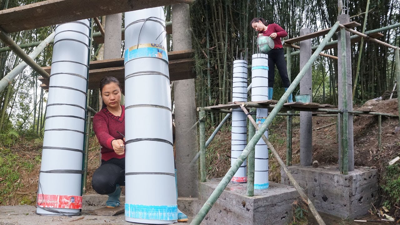 Building System Wheel Pump, Bring water to the farm Use the force of water, Build 2 columns after