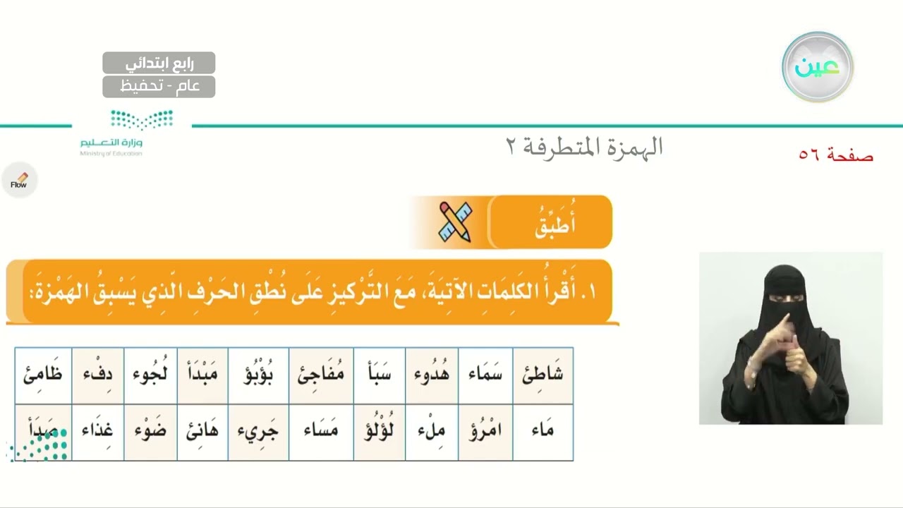 الهمزة المتطرفة (2) - اللغة العربية - رابع ابتدائي