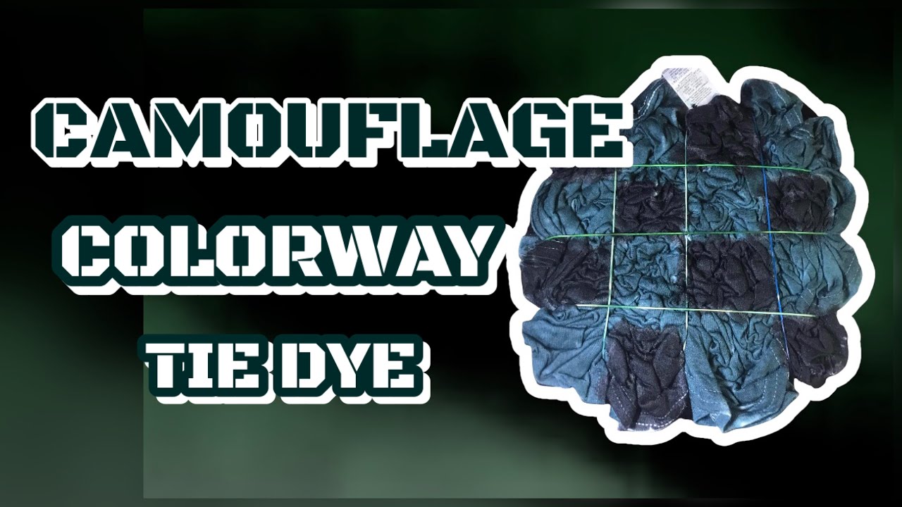 How To Tie Dye Camouflage Colorway crumpled Shirt (Dark Green Tie dye)