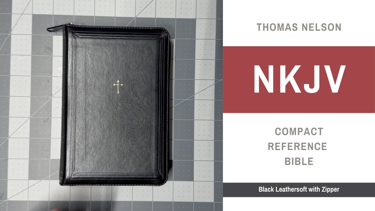 NKJV Compact Reference Bible - Black Leathersoft with Zipper.