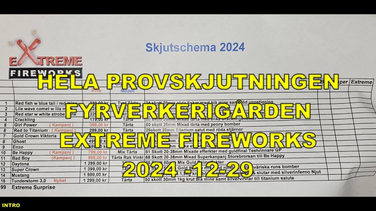 Extreme Fireworks HELA provskjutning Fyrverkerigården 2024-12-29 inkl överraskning #fyrverkeri