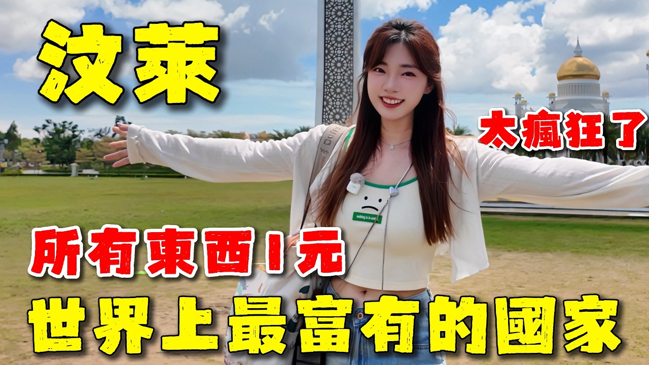 免簽還不來？汶萊🇧🇳世界上最富有的國家，看病吃飯統統1元，附大巴陸路入境攻略。中國人太羨慕了！富豪美食吃起來像膠水？挑戰最奇怪美食！taxi竟然是寶馬，清真寺純金打造。Brunei丨Bandar