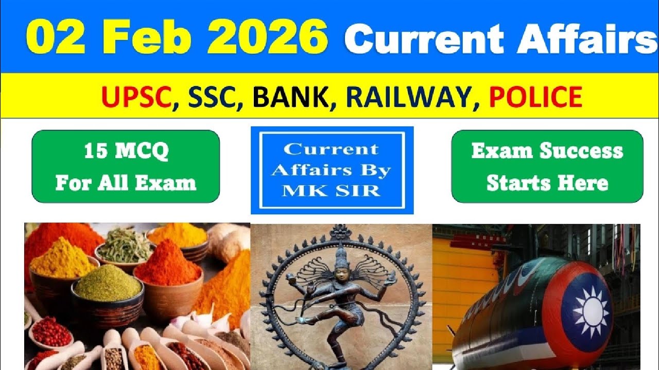 02 February 2026 Current Affairs in Hindi | Current Affairs Today | Daily GK | UPSC SSC Railway