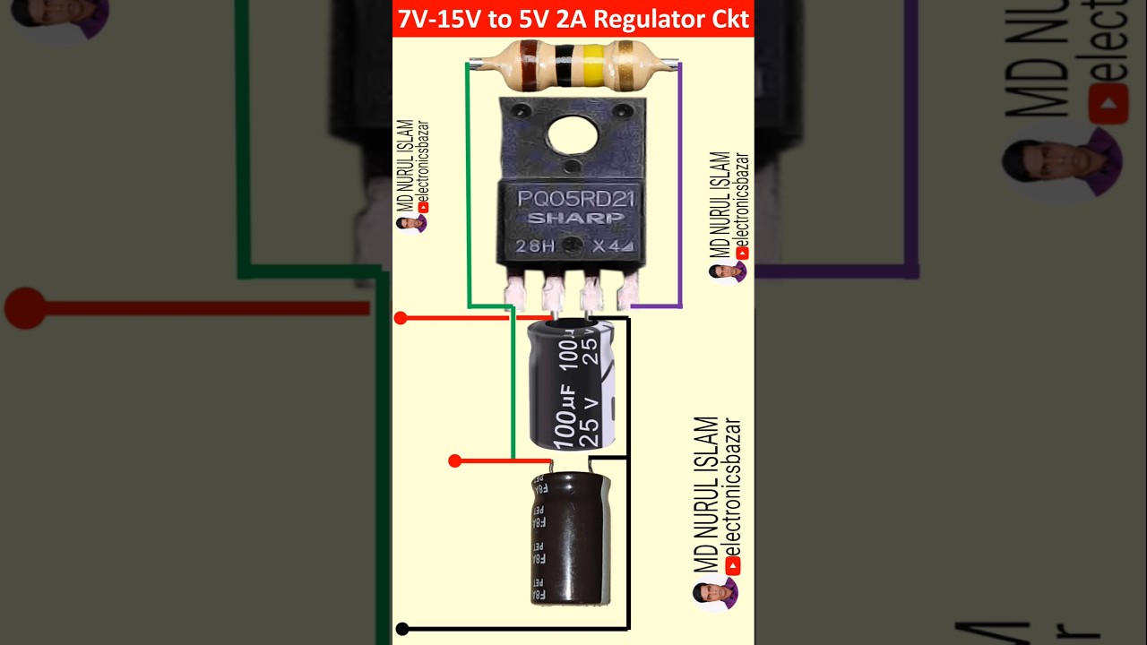 7V-15V DC to 5V DC 2A Regulated Power Supply | How to make a 5V 2A Power Supply | PQ05RD21 Regulator